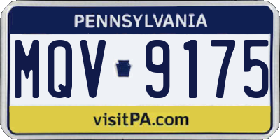 PA license plate MQV9175