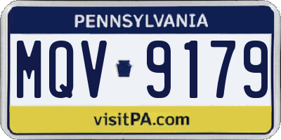 PA license plate MQV9179