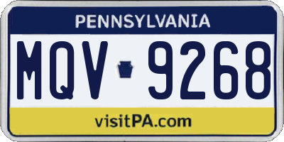 PA license plate MQV9268