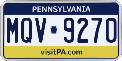 PA license plate MQV9270
