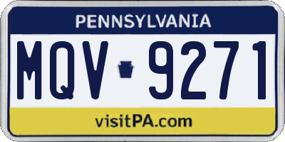 PA license plate MQV9271