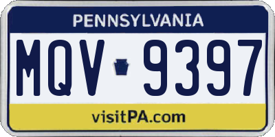 PA license plate MQV9397