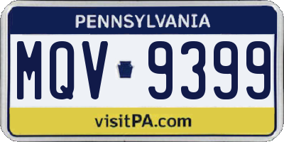 PA license plate MQV9399