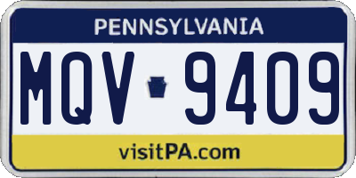 PA license plate MQV9409