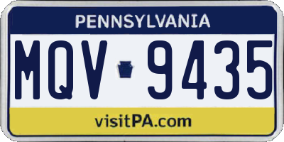 PA license plate MQV9435