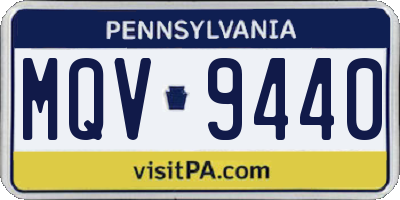 PA license plate MQV9440