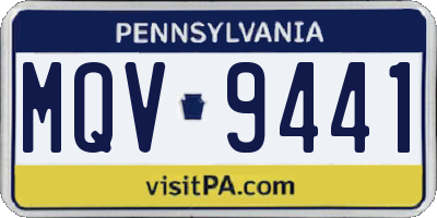 PA license plate MQV9441