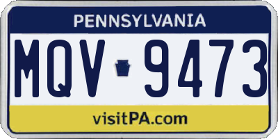 PA license plate MQV9473