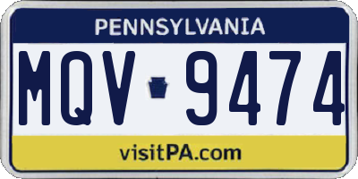 PA license plate MQV9474