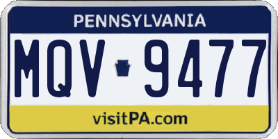 PA license plate MQV9477