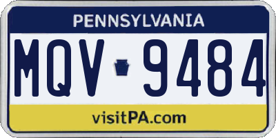 PA license plate MQV9484
