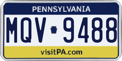 PA license plate MQV9488
