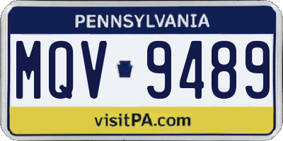 PA license plate MQV9489