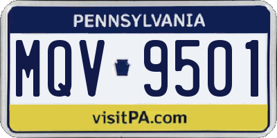 PA license plate MQV9501