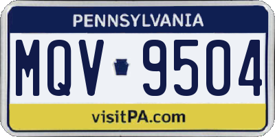 PA license plate MQV9504