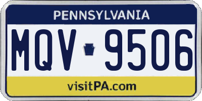 PA license plate MQV9506