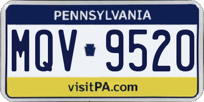 PA license plate MQV9520