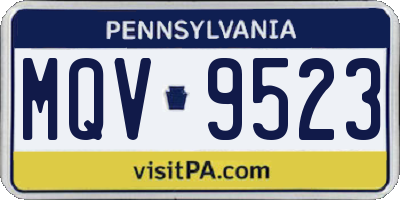 PA license plate MQV9523