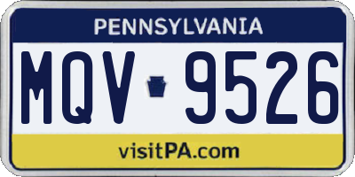 PA license plate MQV9526