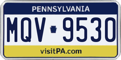 PA license plate MQV9530