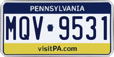 PA license plate MQV9531