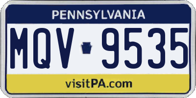 PA license plate MQV9535