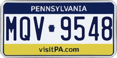 PA license plate MQV9548