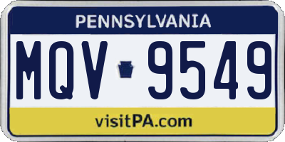 PA license plate MQV9549