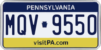 PA license plate MQV9550