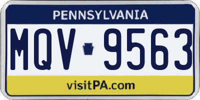 PA license plate MQV9563