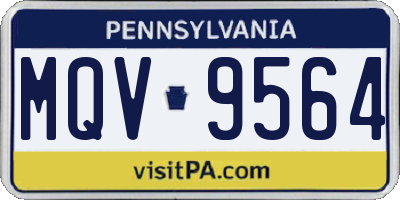 PA license plate MQV9564