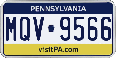 PA license plate MQV9566
