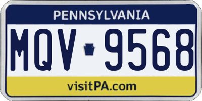 PA license plate MQV9568