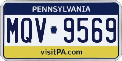 PA license plate MQV9569