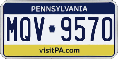 PA license plate MQV9570
