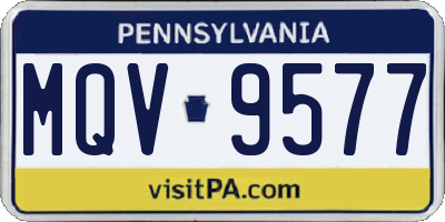 PA license plate MQV9577