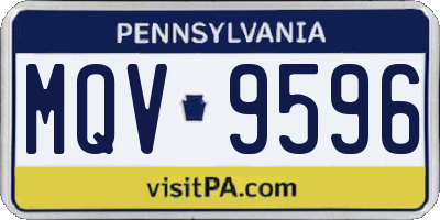 PA license plate MQV9596
