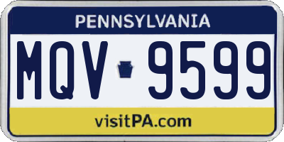 PA license plate MQV9599