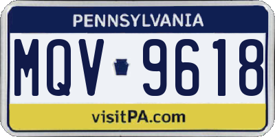 PA license plate MQV9618
