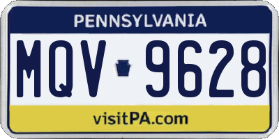 PA license plate MQV9628