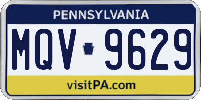 PA license plate MQV9629