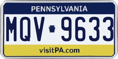 PA license plate MQV9633