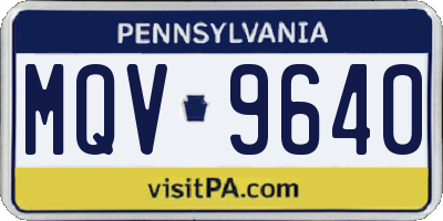 PA license plate MQV9640