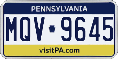 PA license plate MQV9645