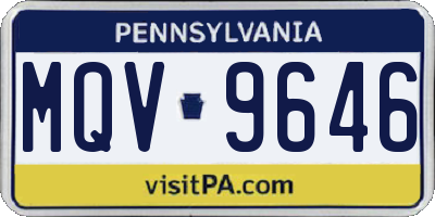 PA license plate MQV9646