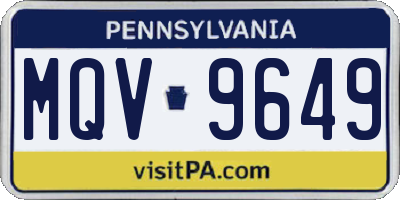 PA license plate MQV9649