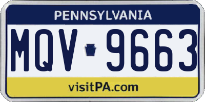 PA license plate MQV9663