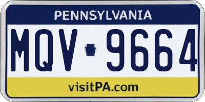PA license plate MQV9664