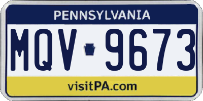 PA license plate MQV9673