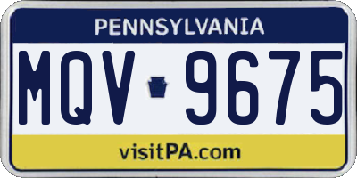 PA license plate MQV9675